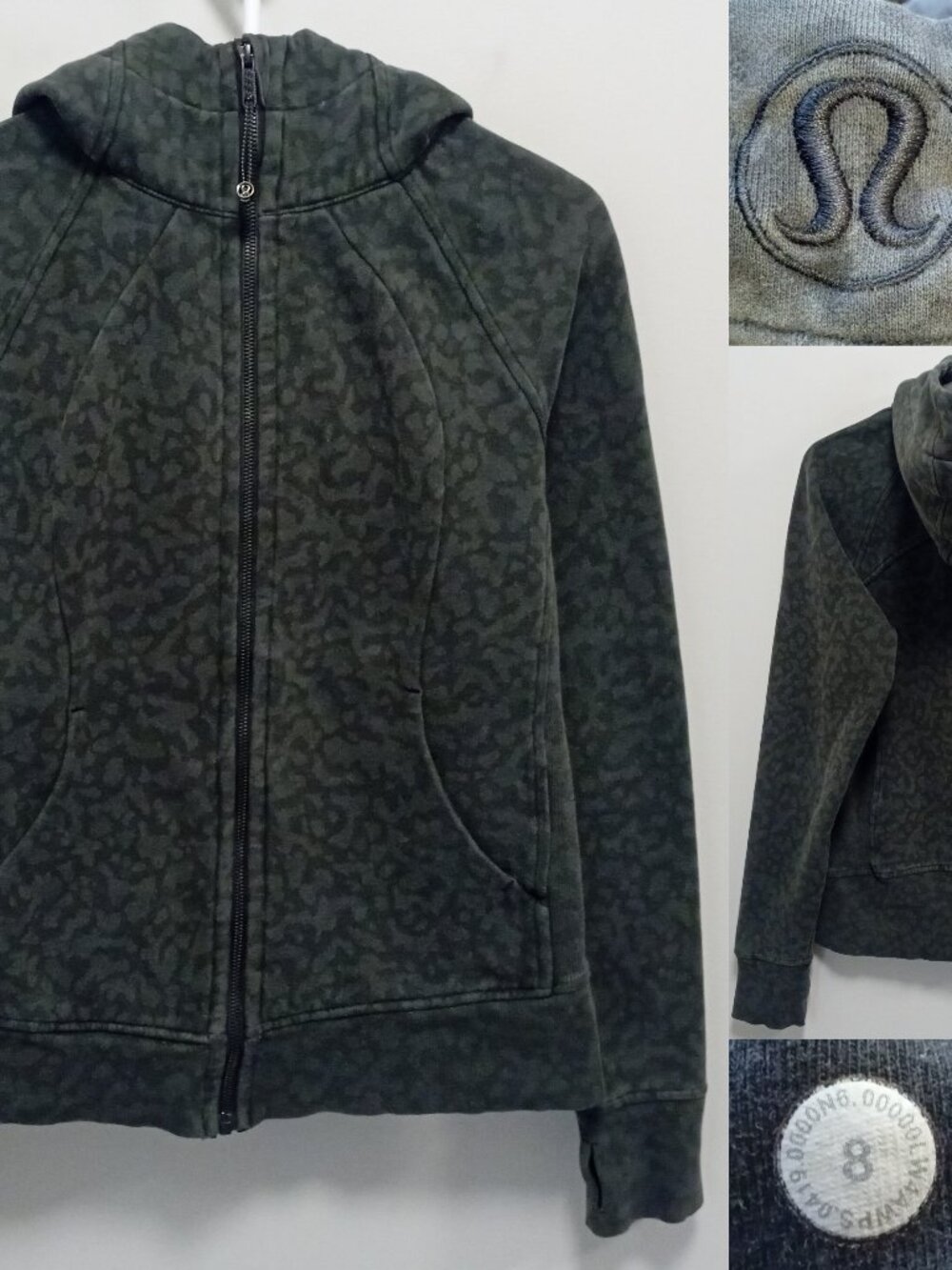 Lululemon Scuba 8 Medium Light Cotton Fleece Formation Camo Evergreen Multi